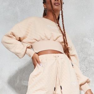 Missguided - Sean John x Missguided Stone Quilted Crop Top